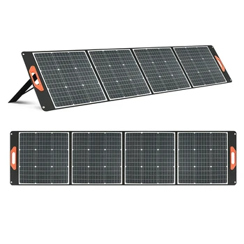 200 Вт Солнечная Панель Складное Солнечное Зарядное Устройство с Двойным USB-выходом 20 В 10A постоянного тока, Водонепроницаемая Быстрая Зарядка для Телефонов и Кемпинга на открытом воздухе