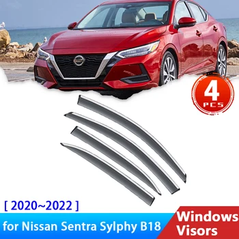 4x Дефлекторы для Nissan Sentra B18 Sylphy Pulsar 2020 2021 2022 Аксессуары Автомобильные Козырьки На Боковое Стекло От Дождя Защита Бровей Солнцезащитный Козырек