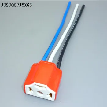 JJSJQCPJYXGS 16AWG 14,5 см медный кабельный автомобильный держатель лампы H4, керамическая розетка лампы H4, Автоматический разъем h4