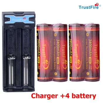Аккумулятор Trustfire 18650, литий-ионная аккумуляторная батарея емкостью 3,7 В для фонарика, аккумуляторная батарея + 1 шт.