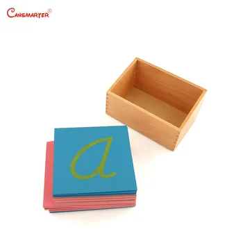 Буквы наждачной бумагой на языке Монтессори с коробкой Деревянные обучающие игрушки для детей, домашние игрушки для дошкольников