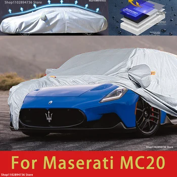 Для Maserat MC20 Наружная защита, полное покрытие автомобиля, снежные чехлы, солнцезащитный козырек, Водонепроницаемые пылезащитные внешние автомобильные аксессуары