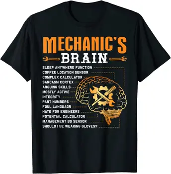 Забавные подарки механику - Футболка Mechanic's Brain, Специальные Забавные Хлопковые Мужские футболки, Повседневные