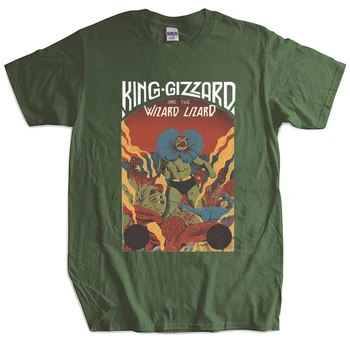 Новая белая мужская футболка king gizzard and the lizard wizard, мужская хлопковая модная футболка, мужская летняя футболка